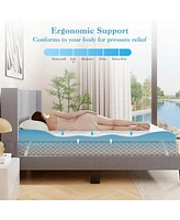 Costway 3" Gel-Infused Memory Foam Mattress Topper with Removable & Washable Cover