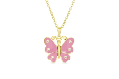 Lily Nily Girls Pink Butterfly Pendant