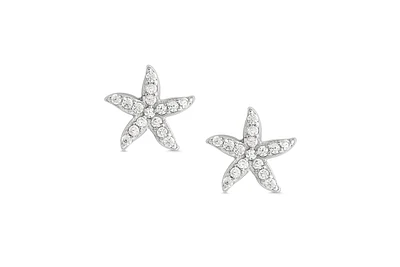 Lily Nily Girls Starfish Cz Stud Earrings in Sterling Silver