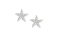 Lily Nily Girls Starfish Cz Stud Earrings in Sterling Silver