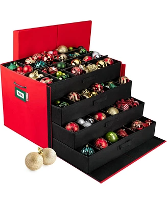 Florida Brands Christmas Ornament Storage Box with Dividers and 4 Removable Trays Stores up to 96-3" Ornaments