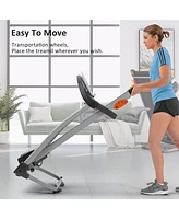 Slickblue Easy Folding Treadmill for Home Use, 2.5HP Electric Running & Walking Machine with Device Holder & 3-Level Incline