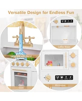 Hongge Pretend Play Kitchen for Kids with Coffee Maker