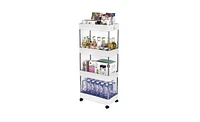 Slickblue 4-Layer Mobile Storage Cart Multi-Functional Shelving for Kitchen, Bathroom, and Laundry Spaces