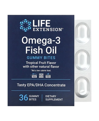 Life Extension Omega-3 Fish Oil Gummy Bites Tropical Fruit