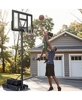 Hongge 4.25-10 Feet Adjustable Basketball Hoop System with 44 Inch Backboard