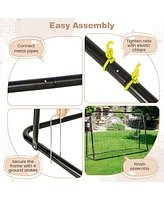 Hongge 2-in-1 Kids Soccer Rebounder and Soccer Goal with Adjustable Height-Black