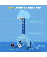 Hongge 3-in-1 Kids Basketball Hoop Set with Balls