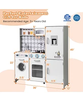 Hongge Pretend Play Kitchen for Kids Aged 3+ with Real Sounds and Lights