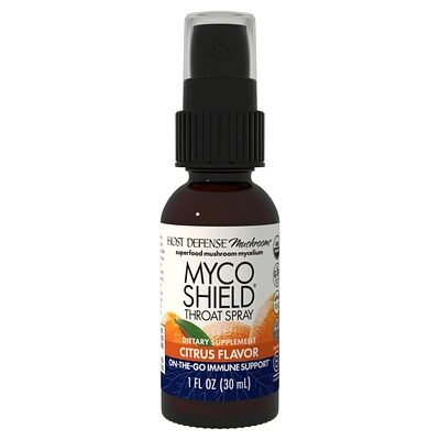 Host Defense MycoShield Throat Spray - Immune Health Support - Dietary Mushroom Supplement with Chaga, Reishi, Turkey Tail & More