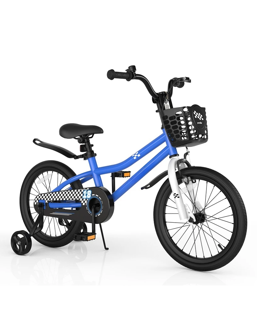 Hongge 18 Inch Kids Bike with Kickstand and Coaster Brake for 4-8 Years Old