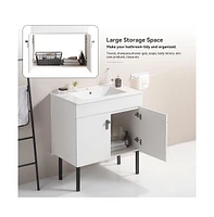 Streamdale Furniture Modern Bathroom Vanity with Ceramic Sink and Ample Storage