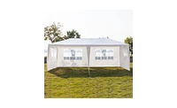 Slickblue Six-Sided Waterproof Tent with Two Doors and Spiral Tubes, Ideal for Outdoor Use in White