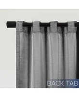 Chenille Solid Room Darkening Back Tab Curtain Panel