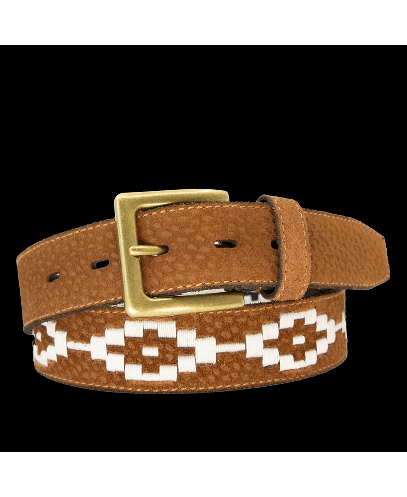 La Matera Men's El Campo Polo Belt Tan