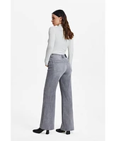 Bayeas Women's Bella High Rise Wide Leg Jeans With Raw Hem Stone Gray