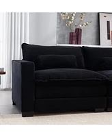 Streamdale Furniture Modular L-Shape Sofa with Ottoman, Usb Port, Cup Holders, Storage, Comfortable 3-Seater