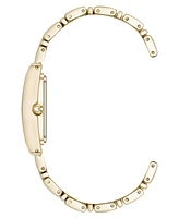 Anne Klein Women's Quartz Premium Crystal Accented Grooved Gold-Tone Alloy Metal Bracelet Watch, 24mm