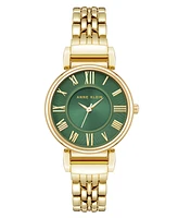 Anne Klein Women's Quartz Roman Numeral Dial Gold-Tone Alloy Watch, 30mm