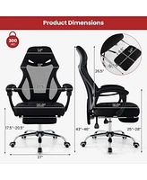 Costway Ergonomic Mesh Office Chair with Footrest Height-Adjustable & Tilting Backrest