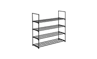 Slickblue Set of 2 Grey 4-Tier Shoe Rack Towers for Bedroom, Entryway, Hallway, and Closet Storage Organizer