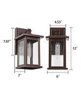 Flynama 1 Set Oil Rubbed Bronze not Motion Sensing Outdoor Hardwired Wall Lantern Sconce with No Bulbs Included