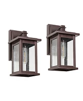 Flynama 1 Set Oil Rubbed Bronze not Motion Sensing Outdoor Hardwired Wall Lantern Sconce with No Bulbs Included