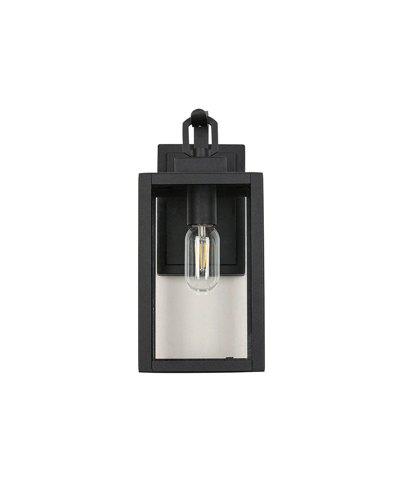 Flynama 1-Light Matte Black Sensing Outdoor Hardwired Wall Sconce with No Included