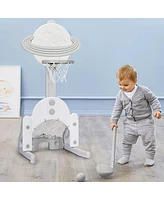 Hongge 3 in 1 Height Adjustable Kids Basketball Hoop Set with Balls
