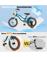Hongge 12-Inch Kids' Bike with Adjustable Seat and Removable Basket for Ages 3-4