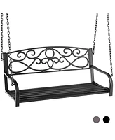 Inolait Outdoor 2-Person Metal Porch Swing Chair with Chains