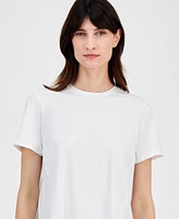 Id Ideology Women's Perforated-Side Short-Sleeve T-Shirt, Exclusively at Macy's