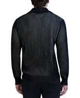 Karl Lagerfeld Paris Men's Slim Fit Quarter-Zip Long Sleeve Double Needle Sweater