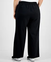 Id Ideology Plus Wide-Leg Pull-On Ankle Pants, Exclusively at Macy's