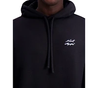 Karl Lagerfeld Paris Men's Slim Fit Heavyweight Fleece Signature Logo Hoodie