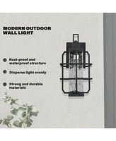 Flynama Dusk to Dawn Outdoor Hardwired Wall Lantern Sconce with No Bulbs Included