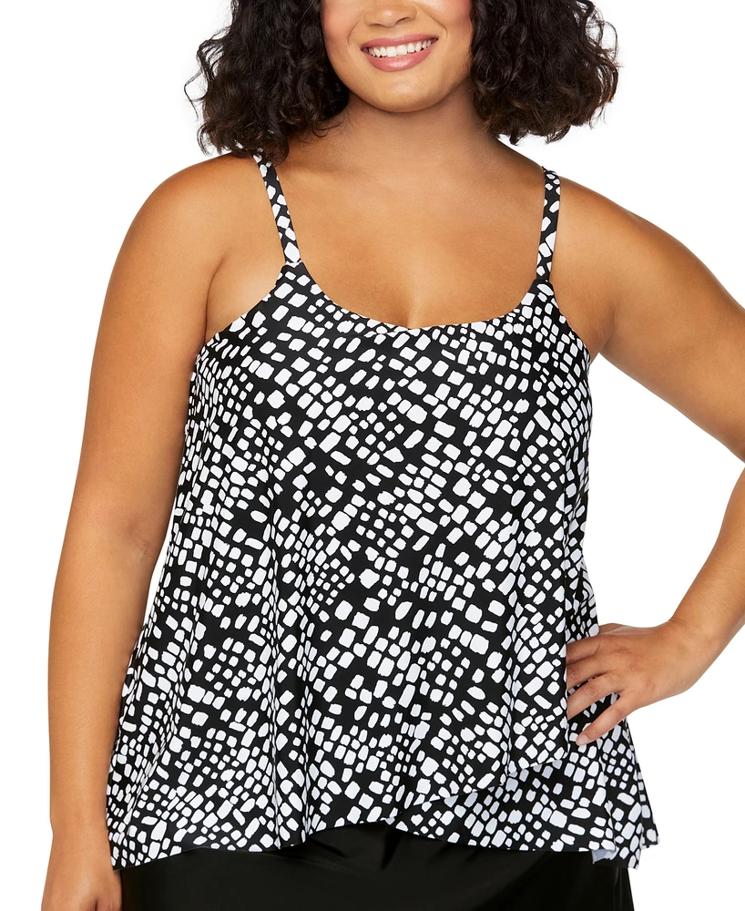 Island Escape Plus Cape Town Printed Tankini, Exclusively at Macy's