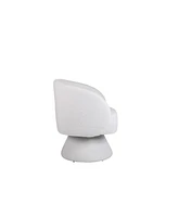 Elegant Swivel Linen Barrel Chair with Ergonomic Design