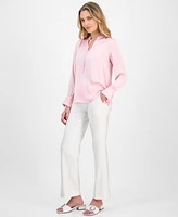 Anne Klein Women's Long-Sleeve Tie-Neck Blouse