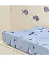 Lambs & Ivy Bubbles and Squirt Underwater Whale/Fish Soft Changing Pad Cover