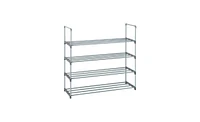 Slickblue Set of 2 Gray 4-Tier Shoe Rack Towers for Bedroom, Entryway, Hallway, and Closet Storage Organizer