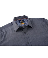 Tom Baine Men's Four-Way Stretch Denim Button Down Dress Shirt