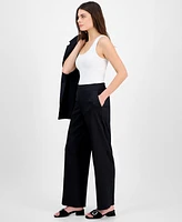 Anne Klein Women's Pull-On Wide-Leg High Rise Pants