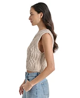 Dkny Jeans Women's Chunky Cable Crewneck Sweater Vest