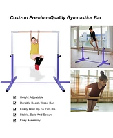 Hongge Adjustable Gymnastics Horizontal Bar for Kids-Purple