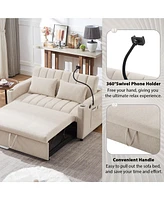 Adjustable Sofa Bed with Usb Ports and Side Pockets