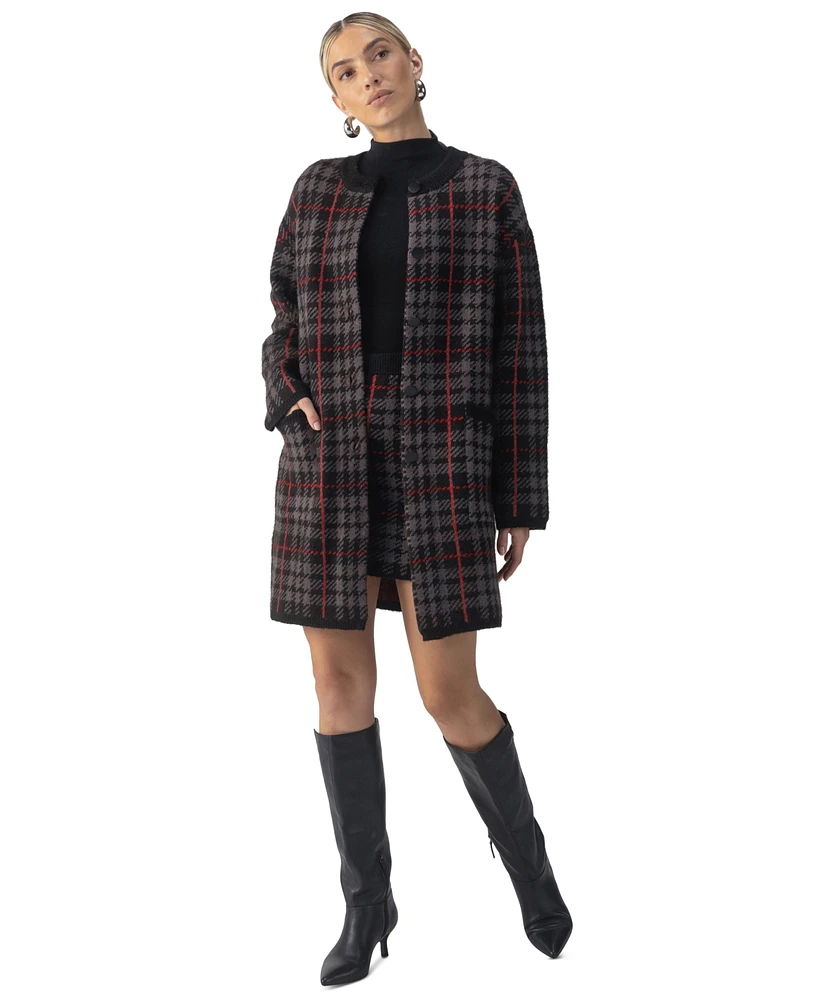 Sanctuary Women's City Plaid Sweater Jacket