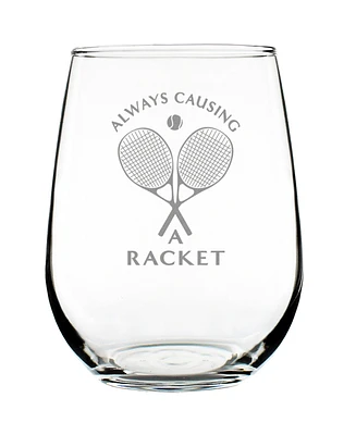 Bevvee Causing a Racket - Stemless Wine Glass