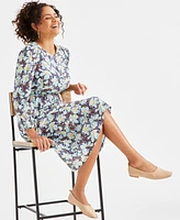 Style & Co Women's Printed Metallic Midi Dress, Exclusively at Macy's