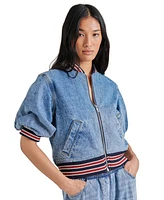 Steve Madden Women's Zamora Denim Bomber Jacket